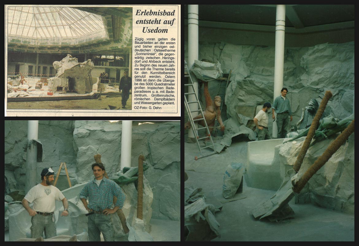 1996 Mitarbeit an Polyester Felsen - Ostseetherme Heringsdorf
